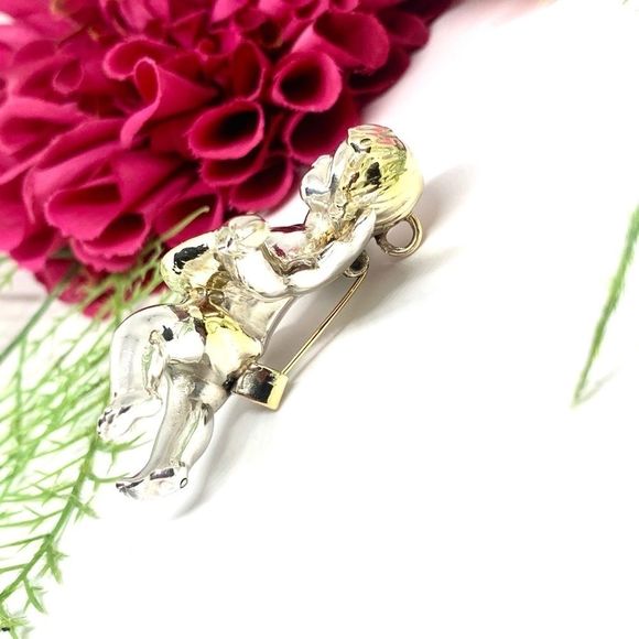 VINTAGE⚜️Sterling Artisan SAM PHILIPE Cherub Pin - Picture 6 of 14
